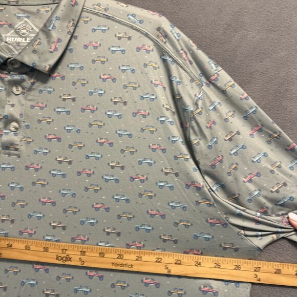 Burlebo Performance Polo Shirt Vintage Cruiser AOP Mens 2XL Stretch Golf UPF - Picture 9 of 14